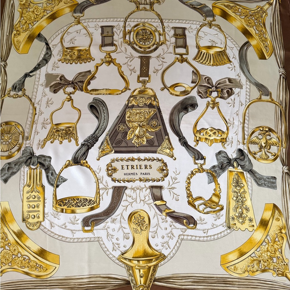 Hermès Silk Scarf Etriers By Francoise De La Perriere. - Picture 16 of 16